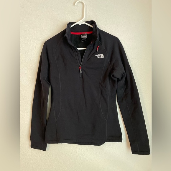 The North Face Summit Series Women’s  Black and Red Quarter Pullover size M - Picture 4 of 7